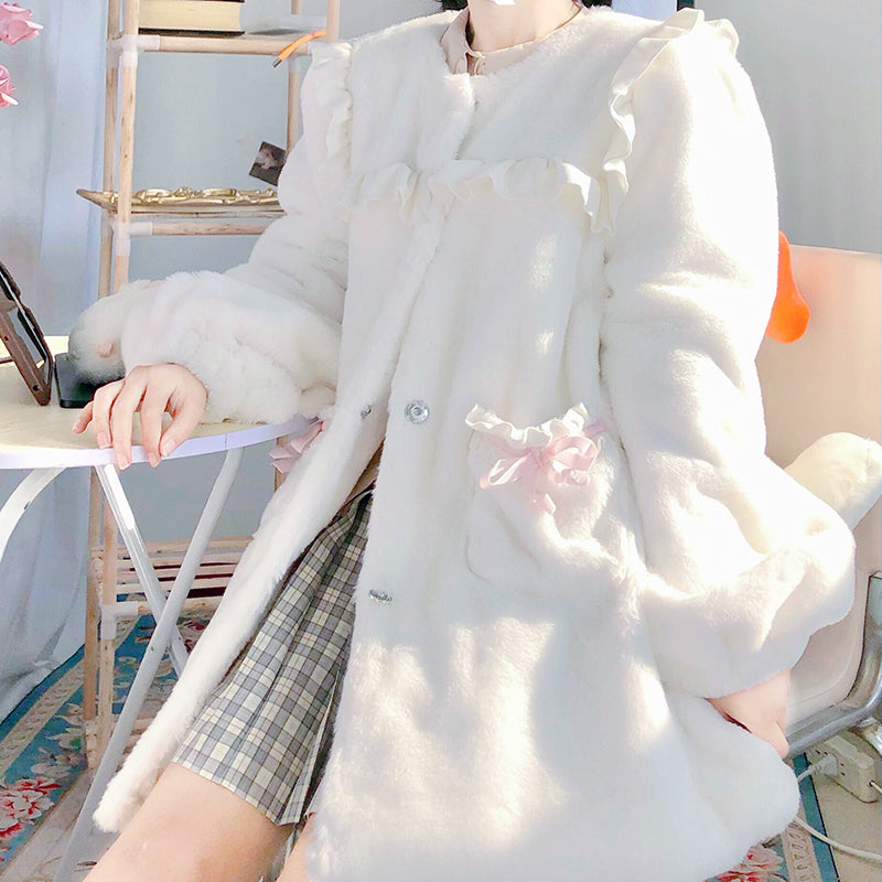 Plush Bow Coat SE22168