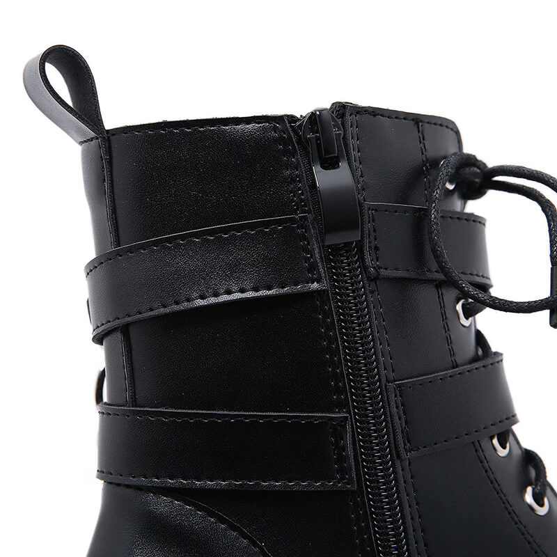 Punk Buckle Ring Platform Boots SE21779