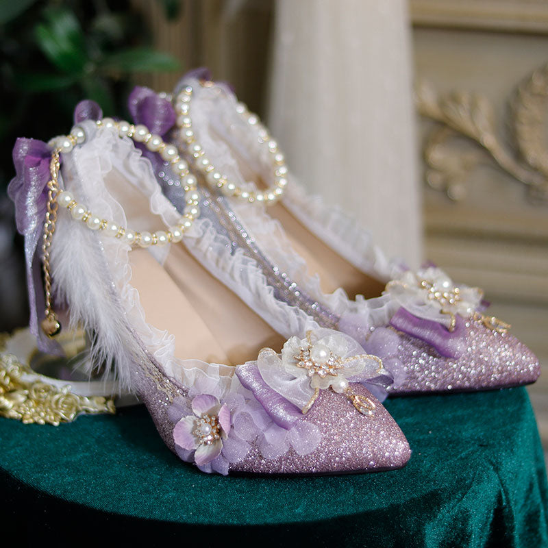 Purple Bow Flower Shoes SE22576