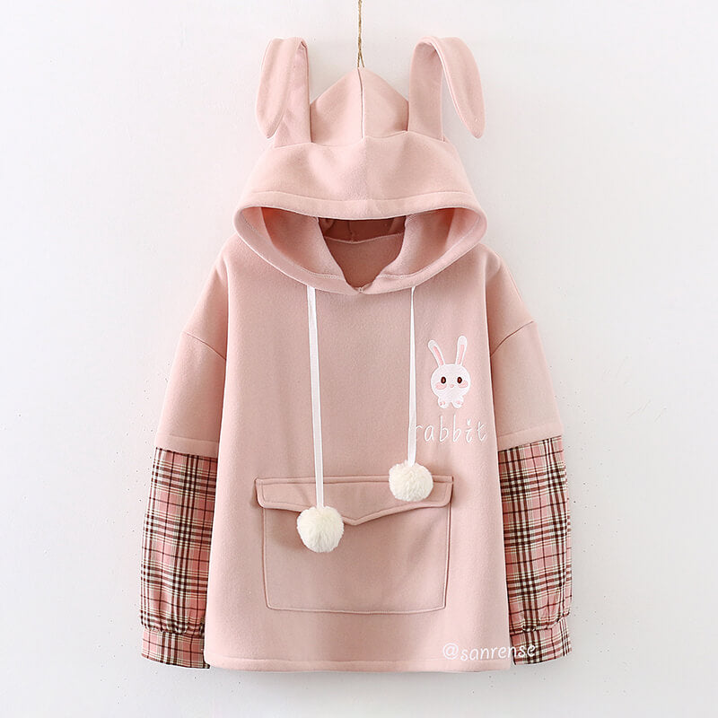 Rabbit Strawberry Fleece Hoodie SE21121