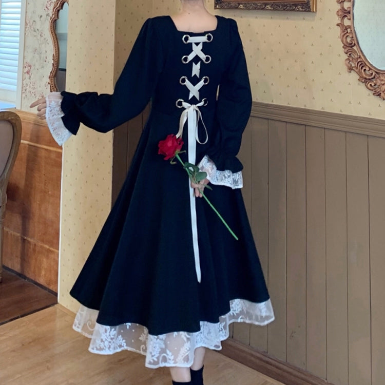 Retro Black Lace Dress SE21439