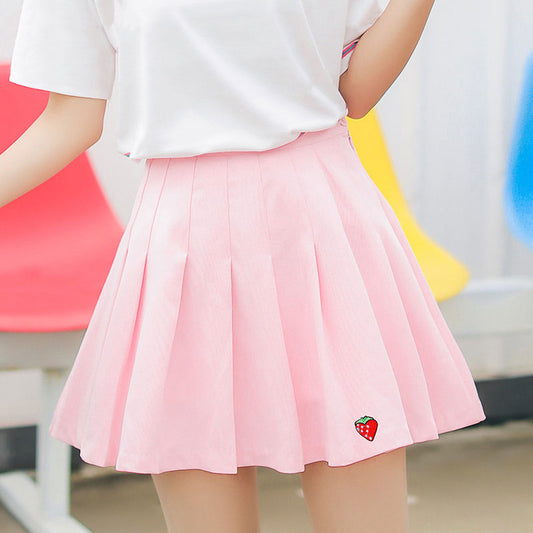 Strawberry Pleated Skirt SE10193