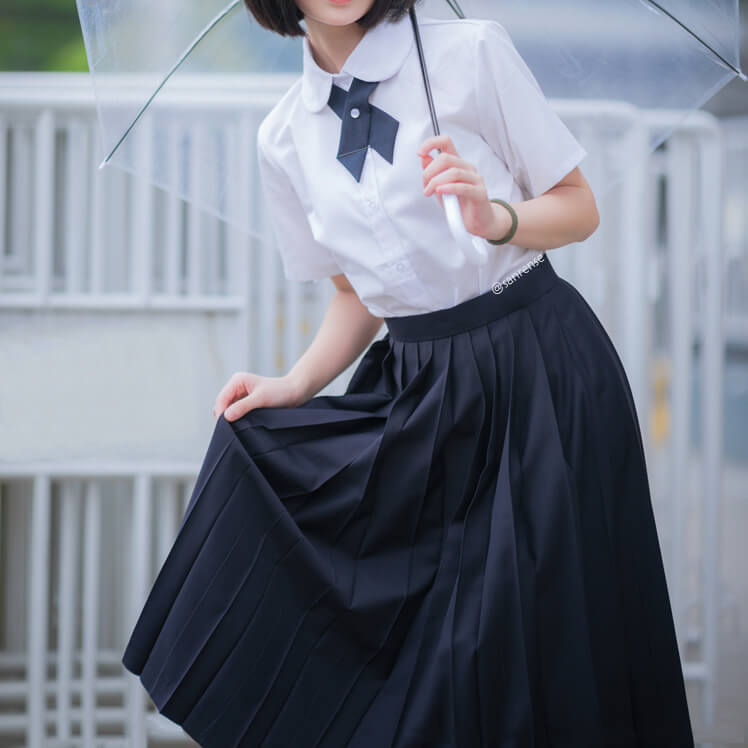 Student Pleated Long Skirt SE21452