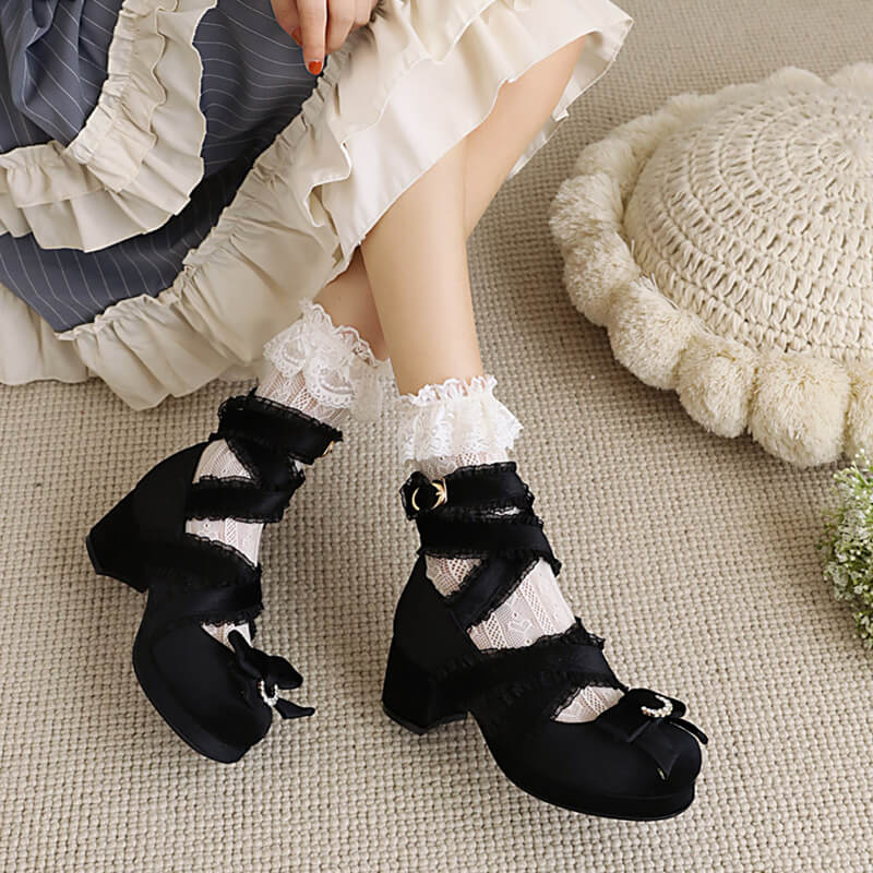 Suede Lace Bow Shoes SE21563