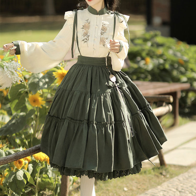 Sunflower Shirt Strap Skirt Set SE22546