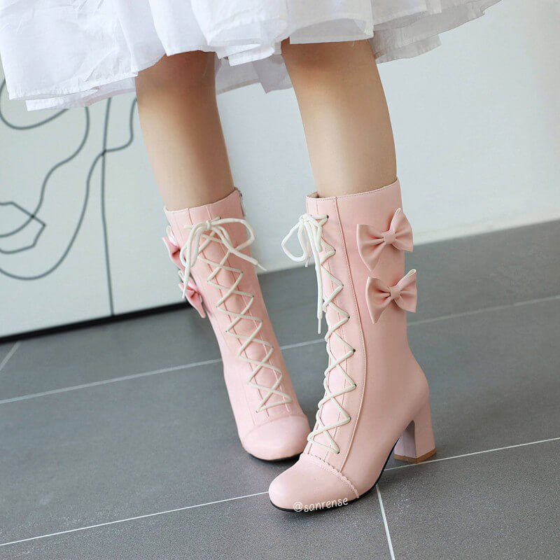 Sweet Lace Bow Boots SE21103