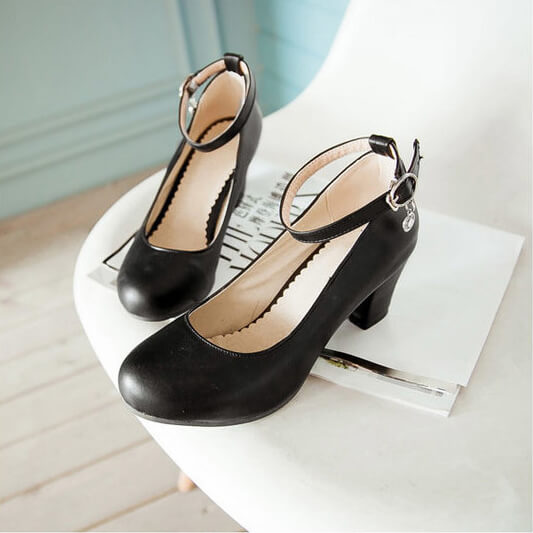 Sweet Leather Buckle Lolita Shoes SE21707