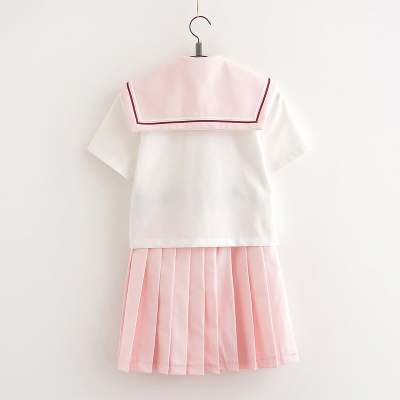 Pink JK Uniform Students Skirts Set SE11254