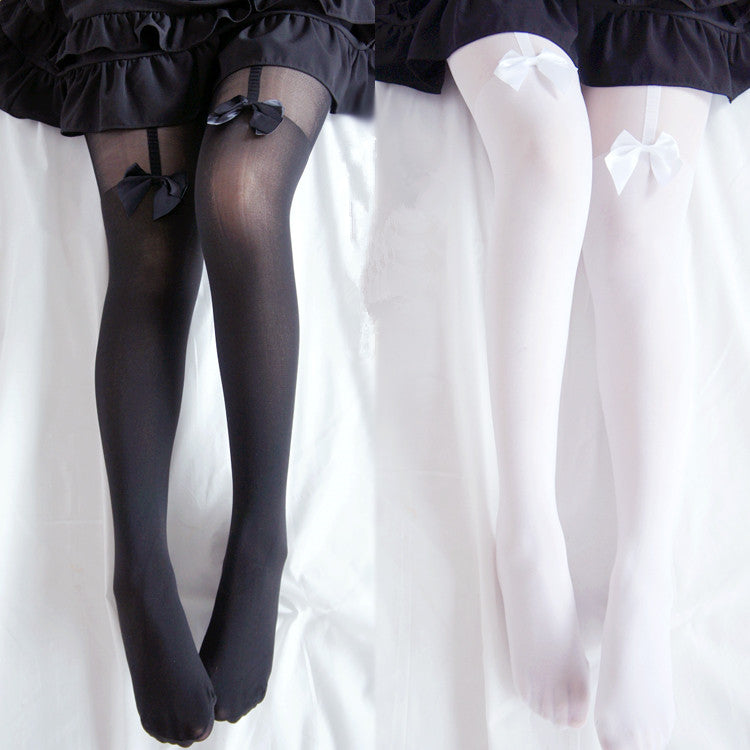 Black/white bowknot pantyhose SE11027