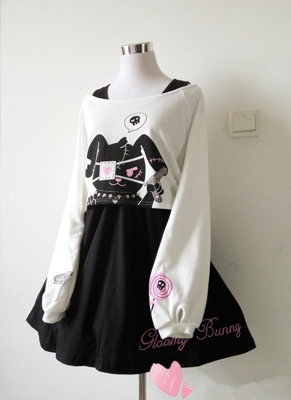 Cute Kawaii Bunny Two-Piece Dress SE10089