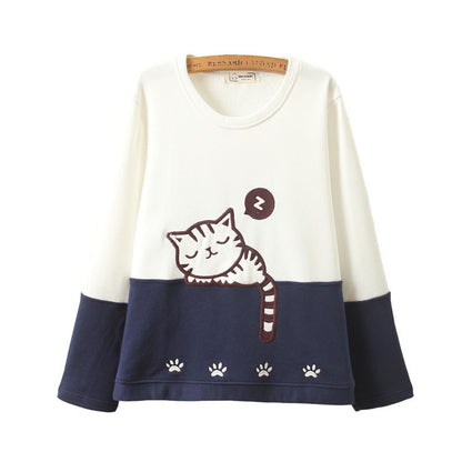Cute Cat Fleece Pullover SE9183