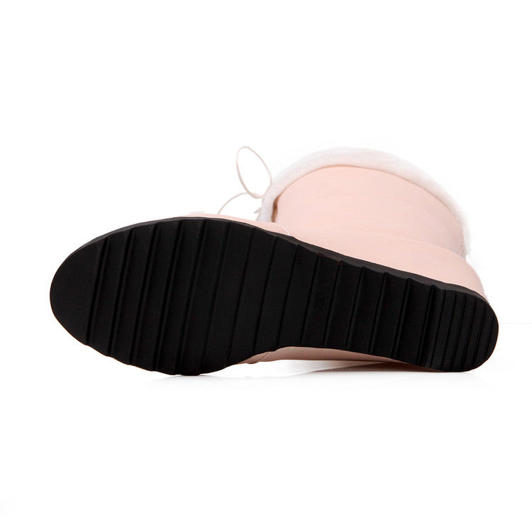 Pink/white Sweet Bow Heels Boots SE10741