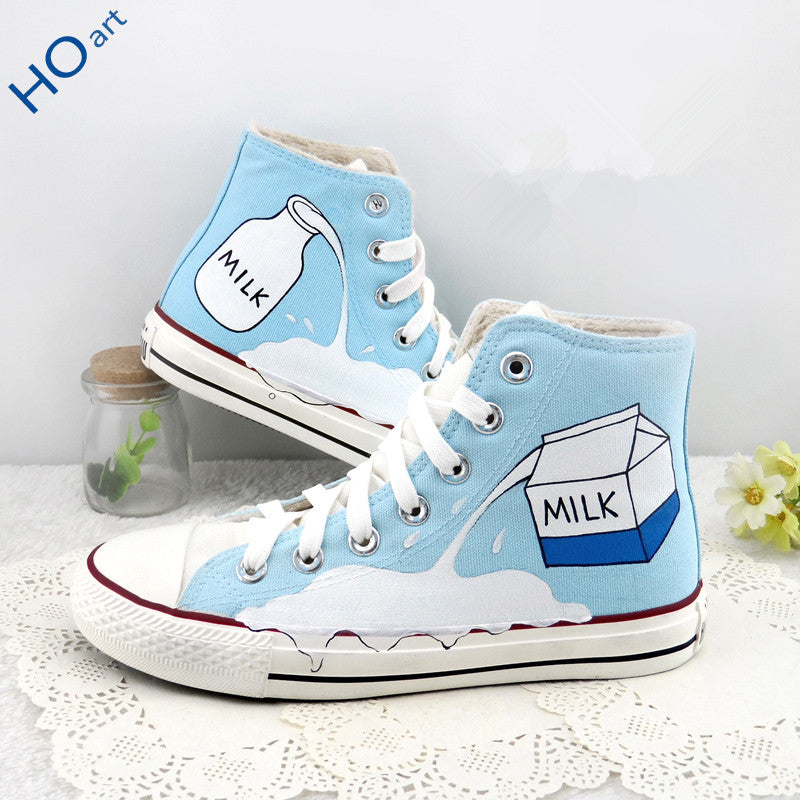 Student milk box hand-painted canvas shoes SE9189