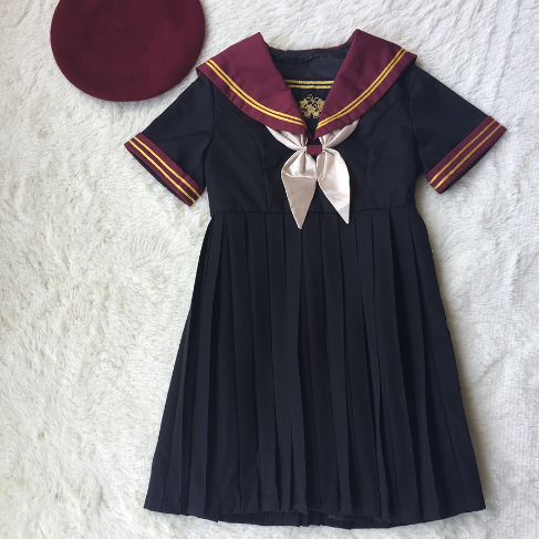 Lolita Navy Uniform Bow Dress SE11045