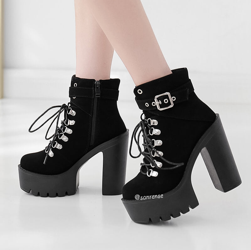 Ankle Strap Platform Buckle Shoes SE21081