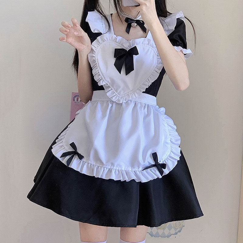 Kawaii Bow Maid Dress, lolita dress,kawaii dress,black dress,cute kawaii dress,bow dress Kawaii Bow Maid Dress, lolita dress,kawaii dress,black dress,cute kawaii dress,bow dress