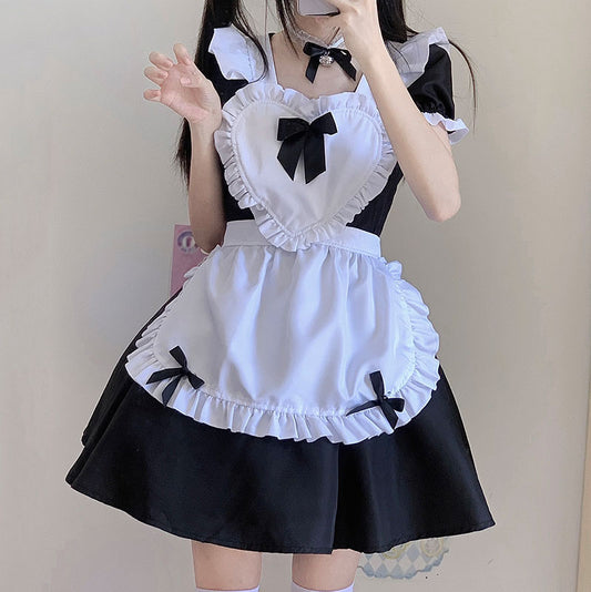 Kawaii Bow Maid Dress, lolita dress,kawaii dress,black dress