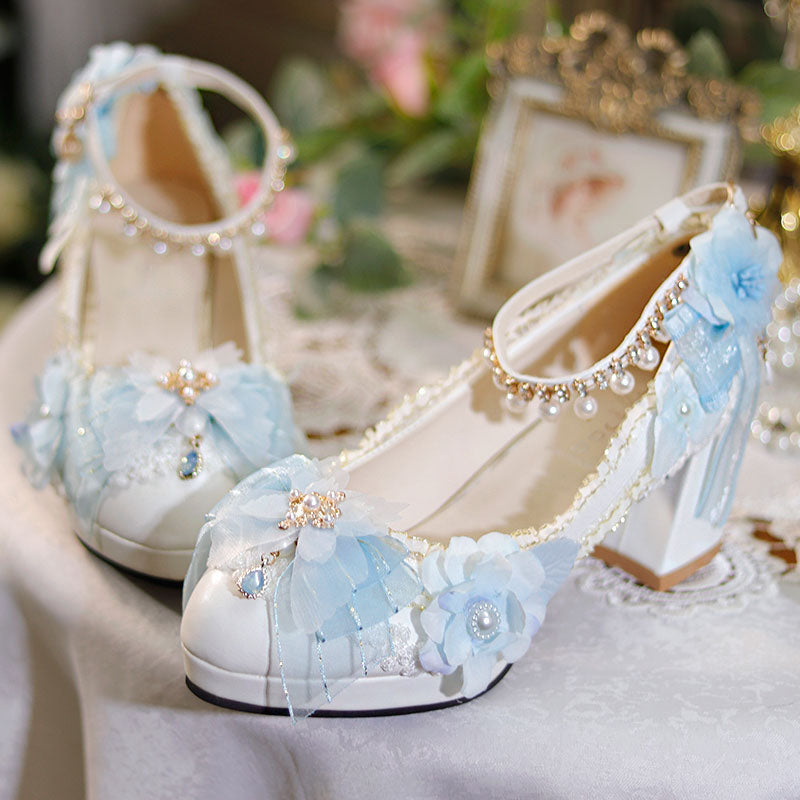 Lace Bow Flower Shoes SE22455