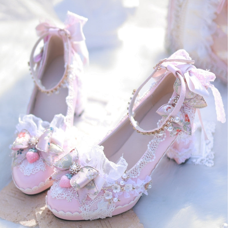Pink Strawberry Lolita Tea Party Heels SE23957