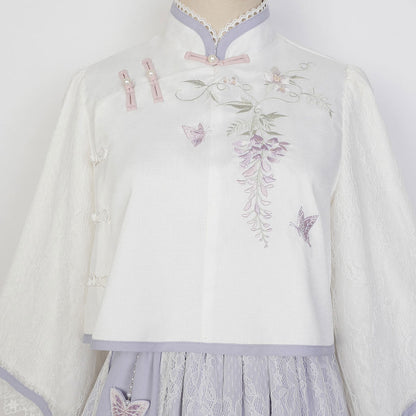 Fringed Butterfly Skirt Flower Top Set SE22782