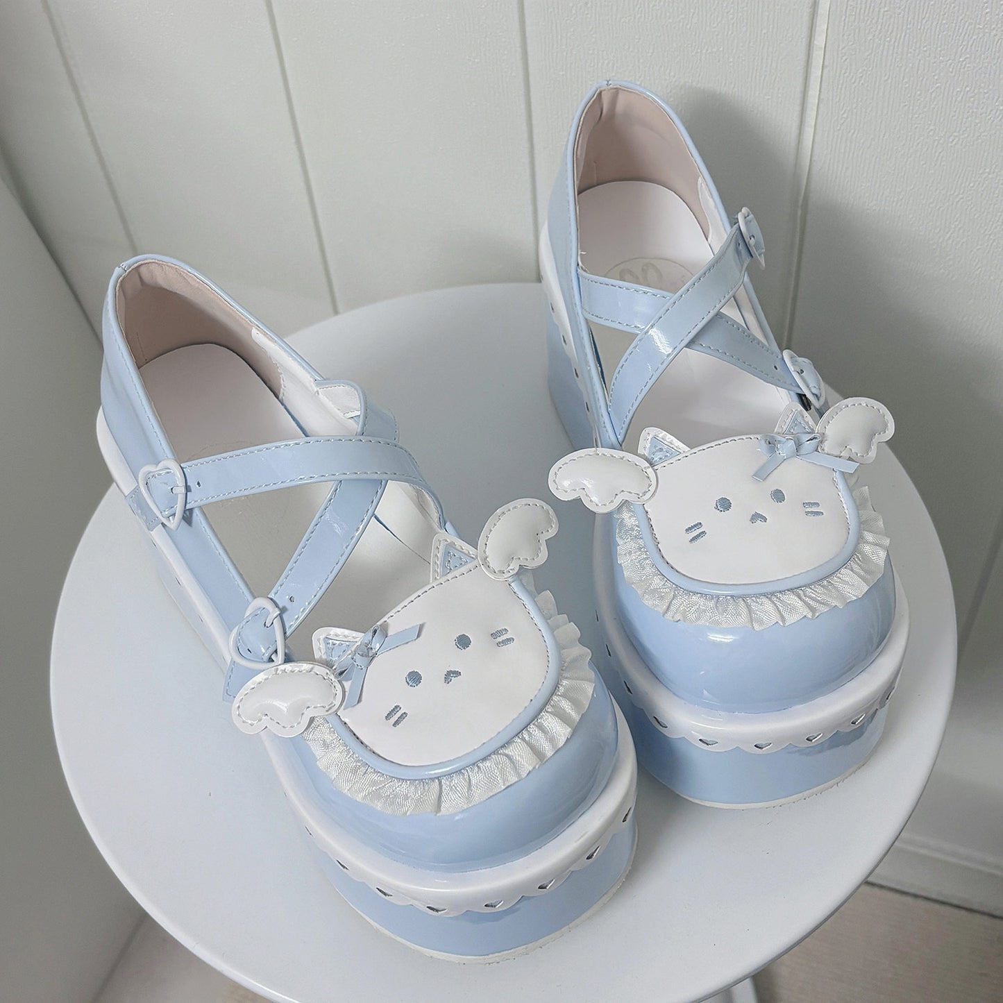 Kawaii Cat Design Platform Wedge Shoes SE23977