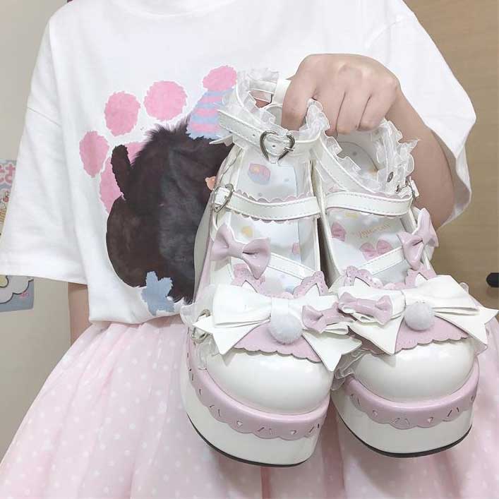 Kawaii Cat Bow Shoes SE23041
