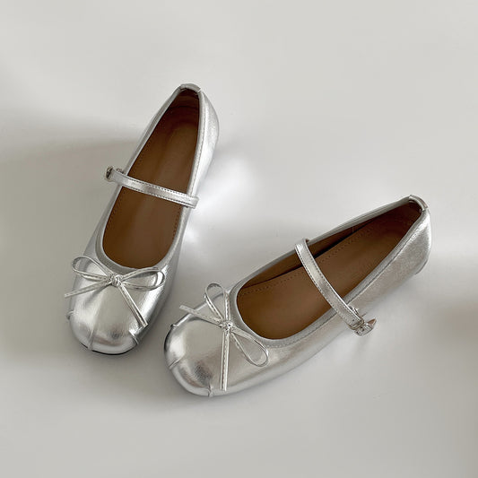 Mary Jane Strap Shoe Flats with Bow SE23970