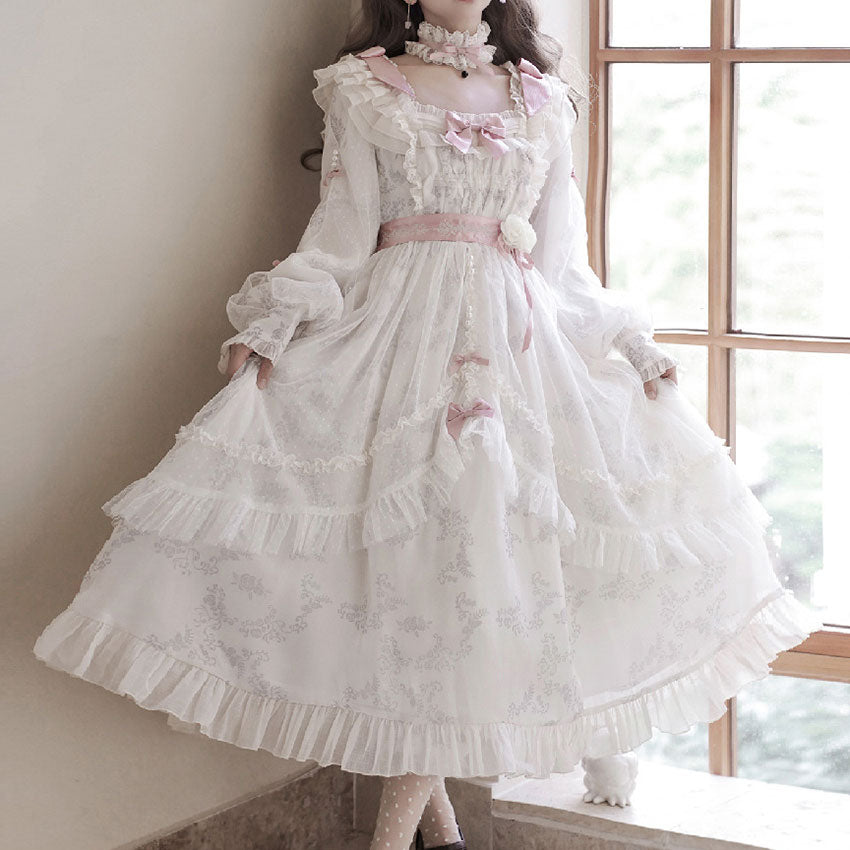 Lace Flower Bow Dress SE23140