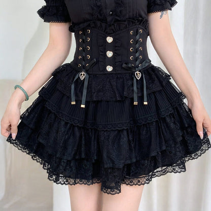 High-waisted Lace Floral Skirt SE23960