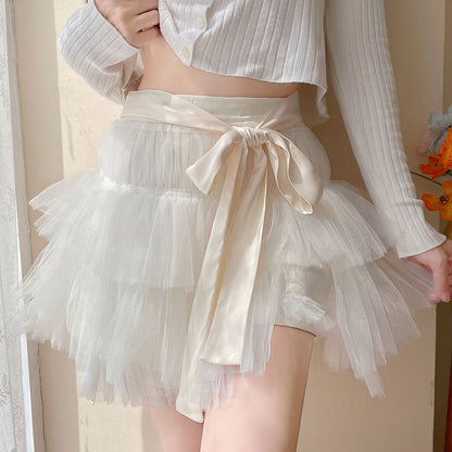Lace Bow Gauze Skirt SE23076