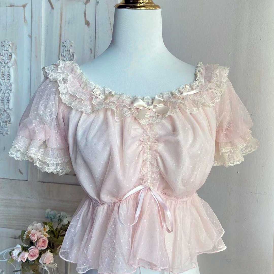 Lace Bow Flower Shirt SE23044