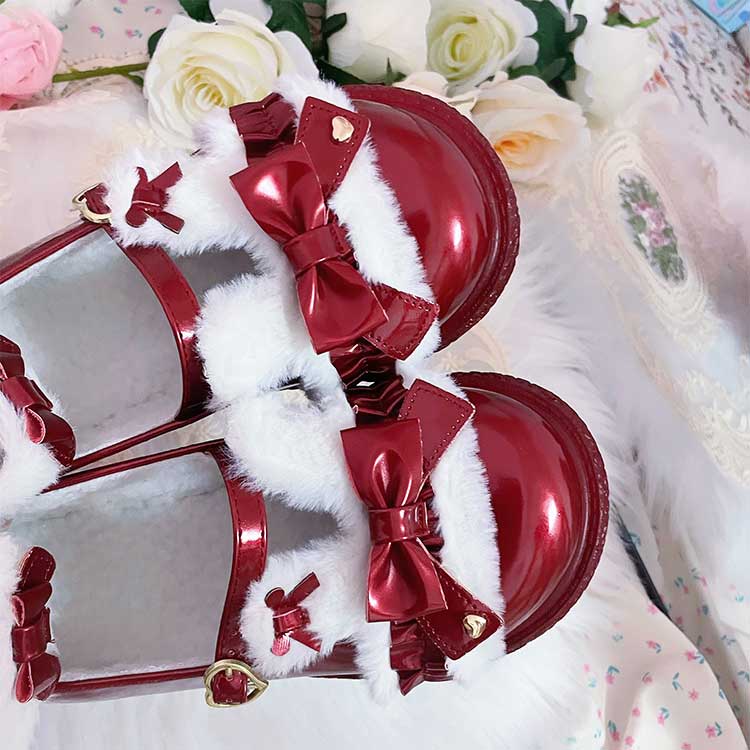 Cute Rabbit Bow Warm Shoes SE23043