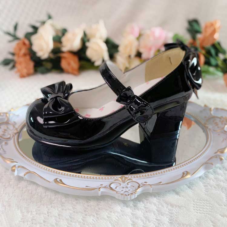 Lolita Bow Pu Shoes SE23048