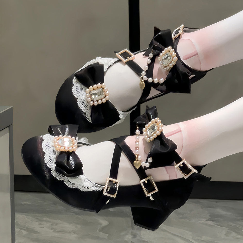 Lolita Bow Heels Shoes SE23986