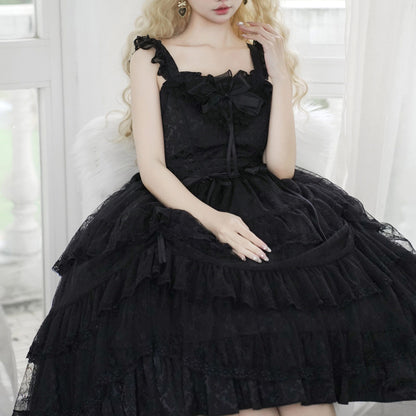Black Lolita Bow Dress Set SE23959