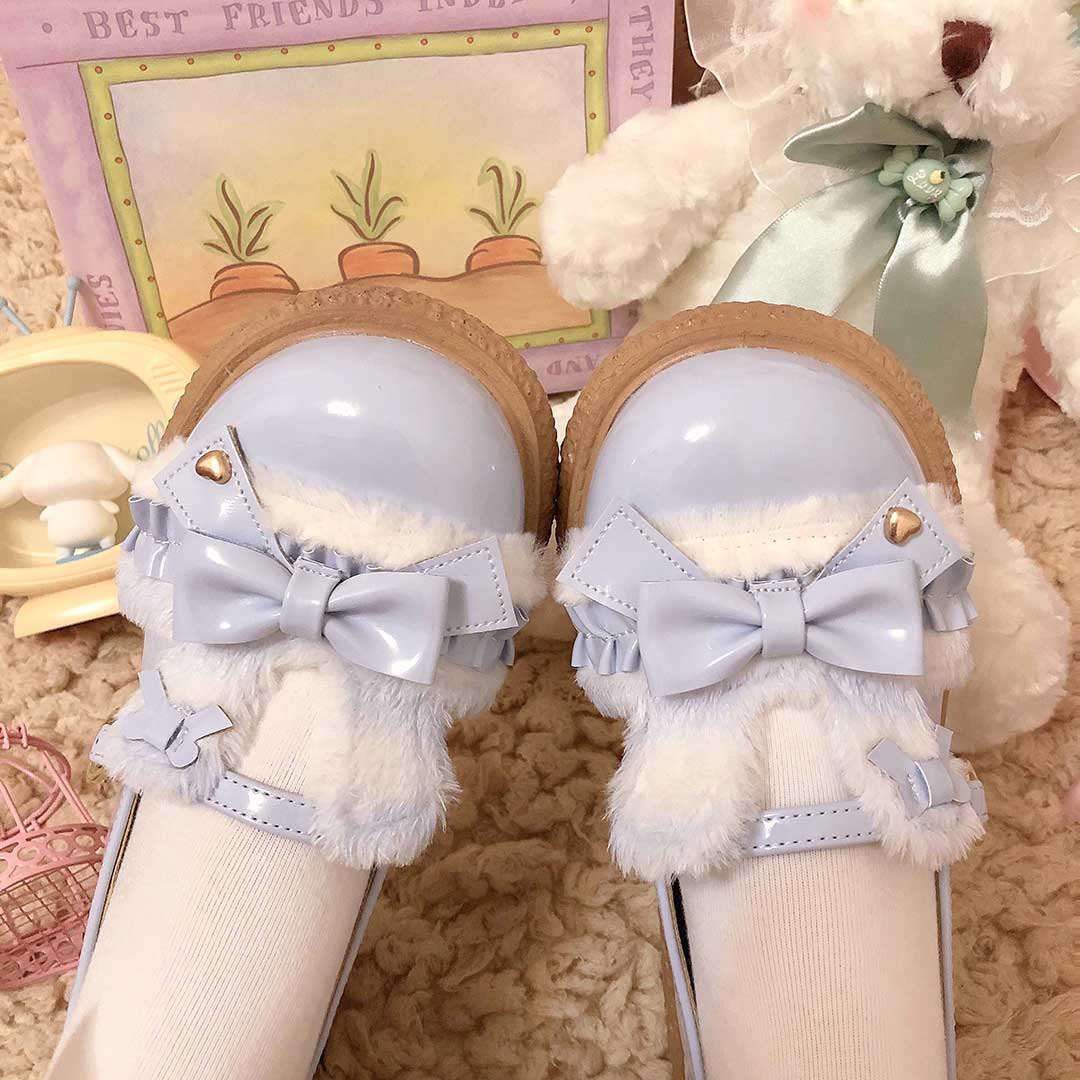 Cute Rabbit Bow Warm Shoes SE23043