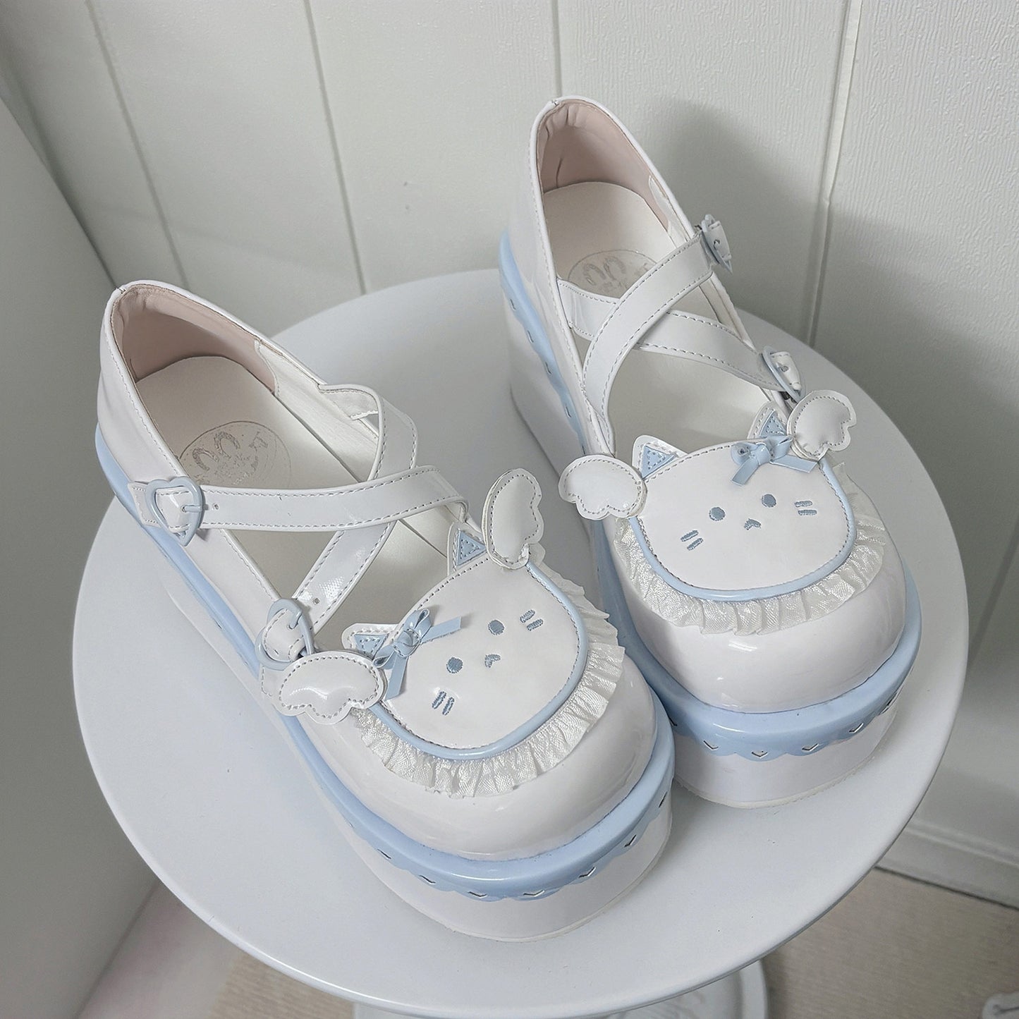 Kawaii Cat Design Platform Wedge Shoes SE23977