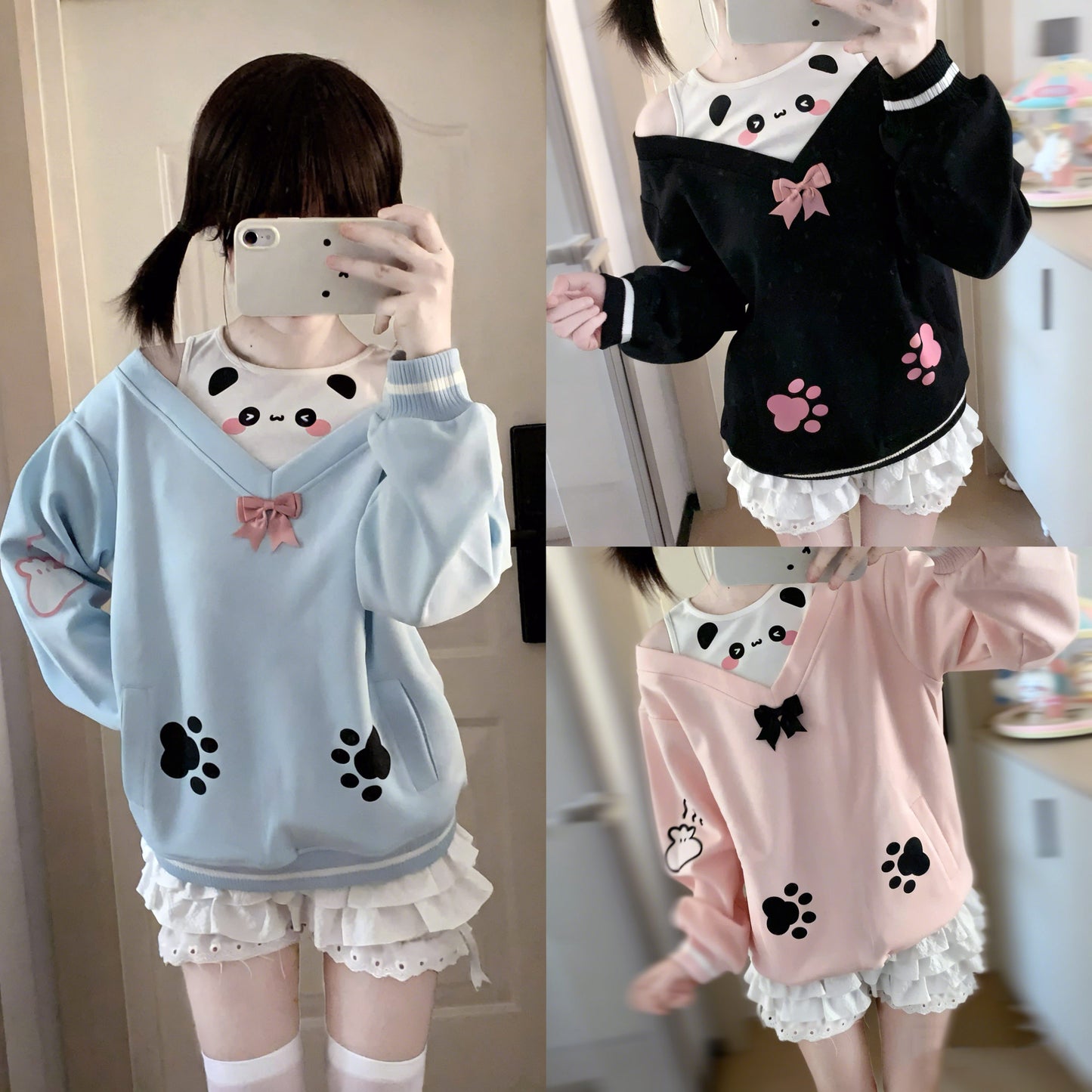 Bows Panda Sweatshirt SE23907