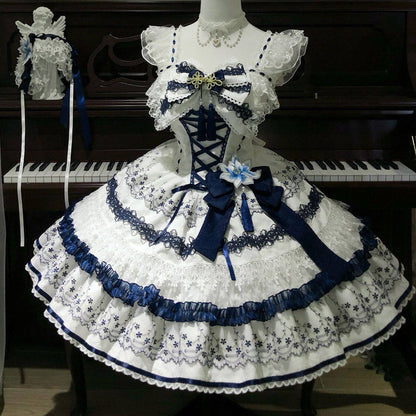 Lolita Blue and White Porcelain Bow Dress SE23971