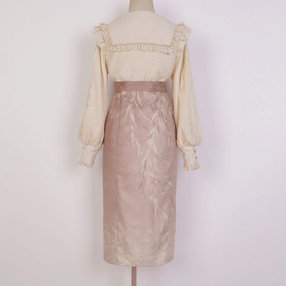 Lace Flower Shirt Skirt Set SE23065