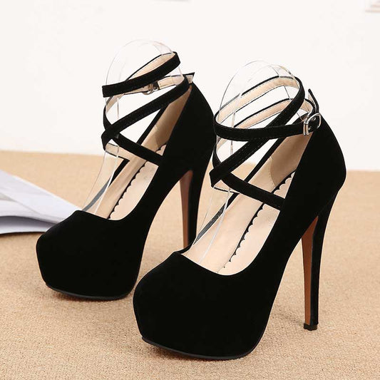 Fashion Cross Strap Heels Shoes SE23039