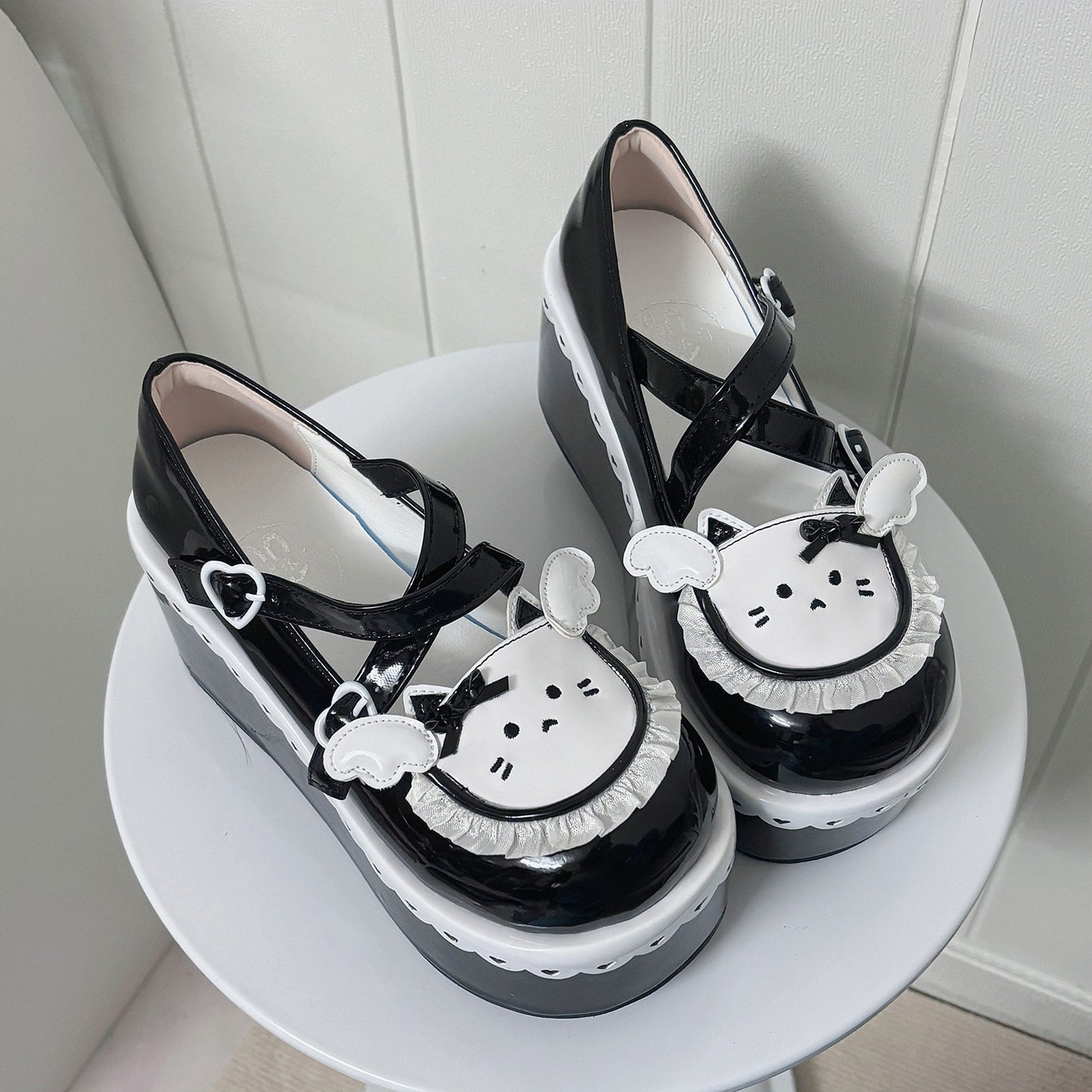 Kawaii Cat Design Platform Wedge Shoes SE23977