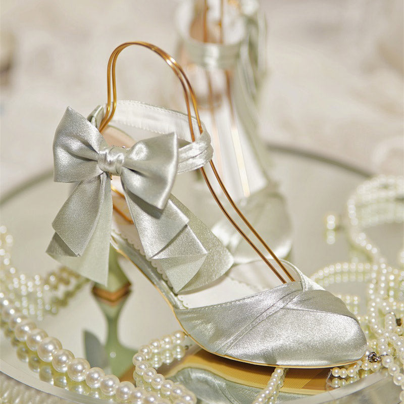 Baby Blue Satin Lolita Shoes SE23780