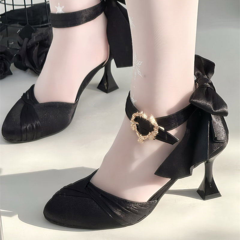 Baby Blue Satin Lolita Shoes SE23780