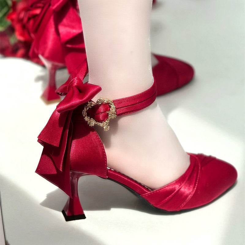 Baby Blue Satin Lolita Shoes SE23780