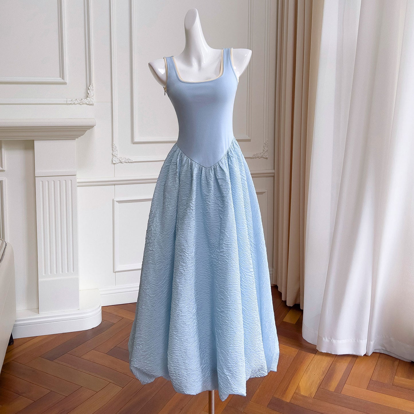 Backless Maxi Dress Blue Party Dress SE22898