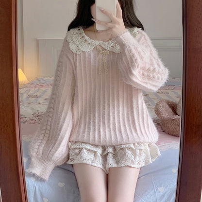 Beaded Loose Knitted Sweater SE23748