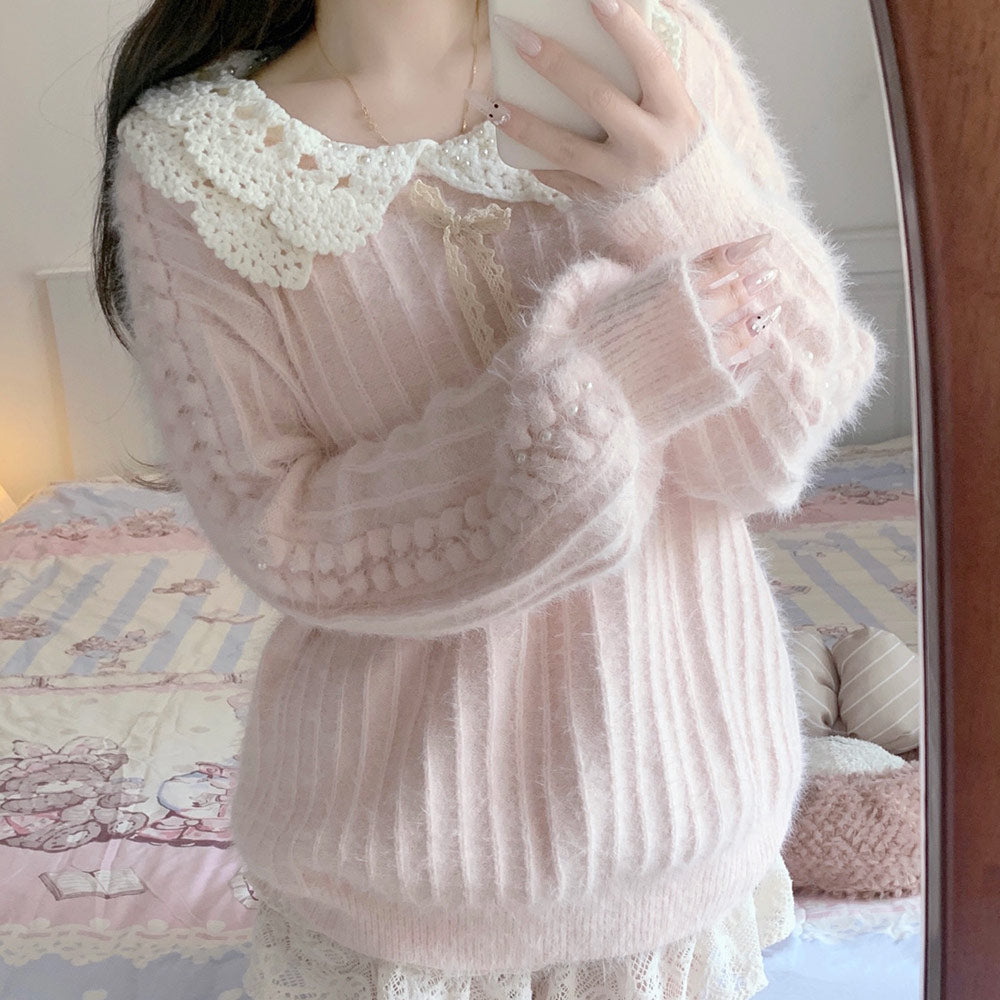 Beaded Loose Knitted Sweater SE23748