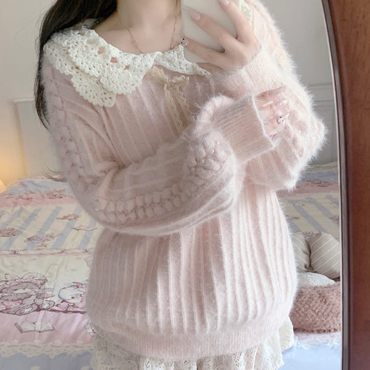 Beaded Loose Knitted Sweater SE23748