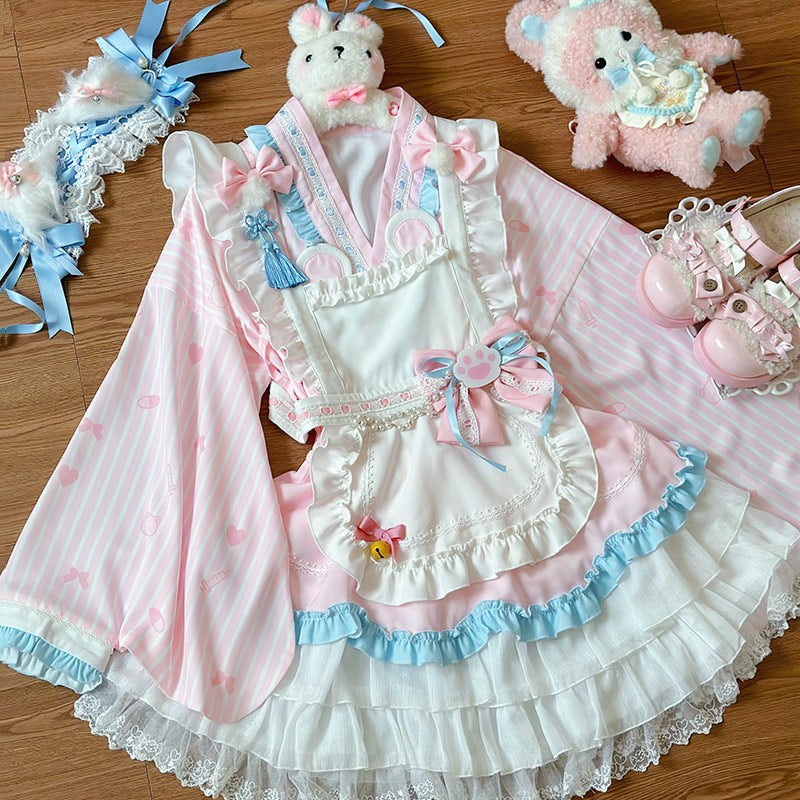 Bear Bow Kimono Dress Set SE23694